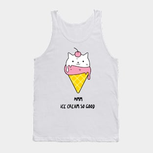 Mmm Ice Cream So Good Cat Tank Top